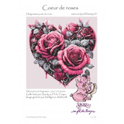 Coeur de roses - Grille...