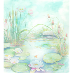 Lily pond - Toile à broder