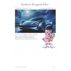 Voiture de sport bleu -...