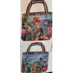 Sac Fleurs rayures